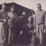Capt Lumpkin and four others with wine at tent